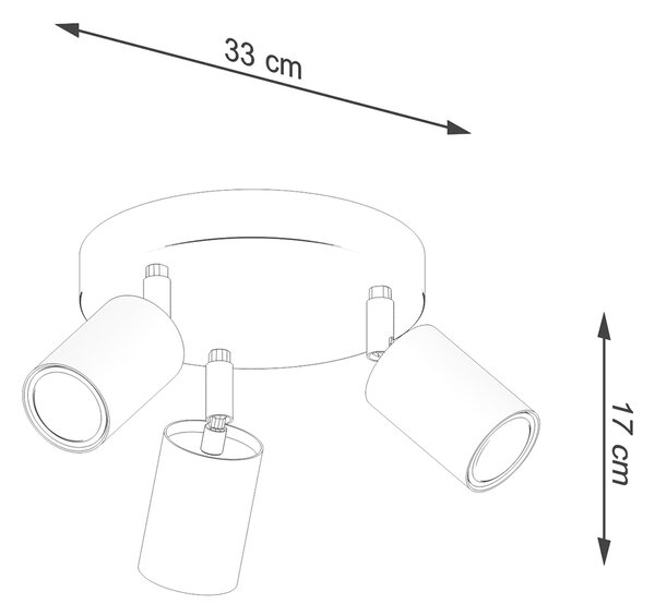 Sollux Φωτιστικό οροφής Verdo 3,3xGU10/10w, Χρώμα λευκό/ξύλο