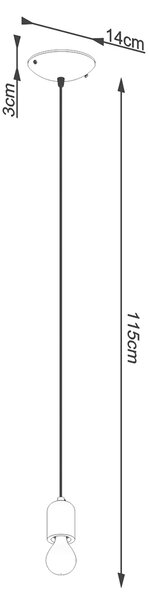 Sollux Κρεμαστό φωτιστικό Neso 1,1xE27/15w, Χρώμα γκρι/μαύρο