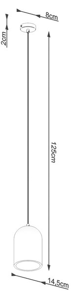 Sollux Κρεμαστό φωτιστικό Nimis 1,1xE27/15w, Χρώμα γκρι/μαύρο