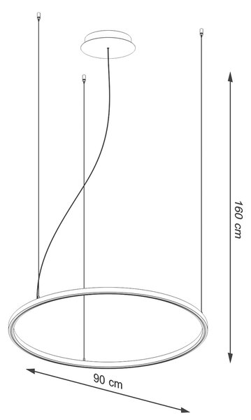 Πολυέλαιος Risa 1,1xLED/57w, Χρώμα μαύρος