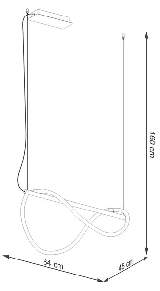 Κρεμαστό φωτιστικό Galakse 1,1xLED/16w, Χρώμα μαύρο