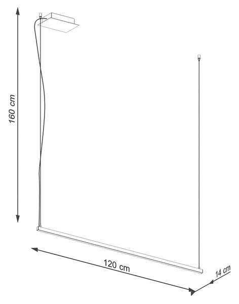 Κρεμαστό φωτιστικό Strang 1,1xLED/76w, Χρώμα μαύρο