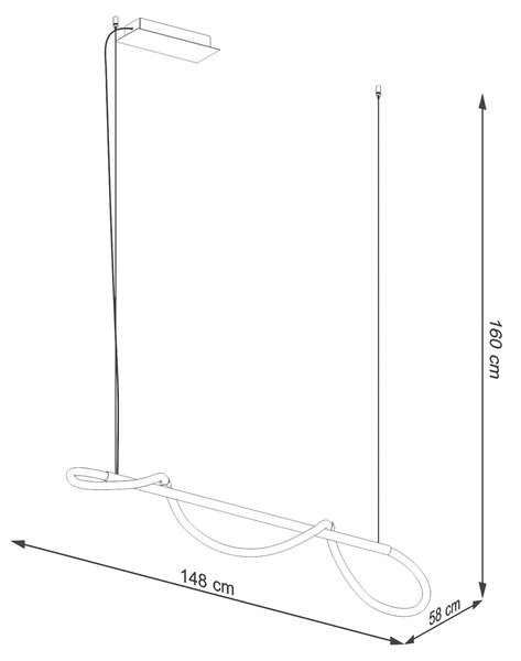 Κρεμαστό φωτιστικό Galakse 1,1xLED/20w, Χρώμα μαύρο