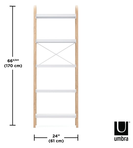 Ξύλινη ραφιέρα δαπέδου 170x26x61εκ Umbra Bellwood nat