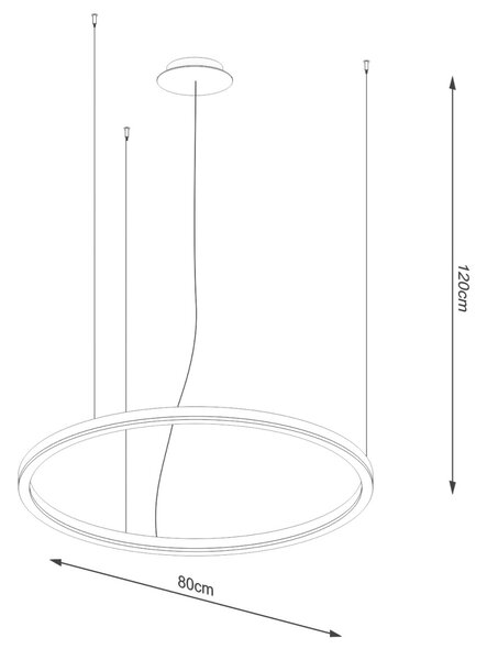 Πολυέλαιος Oda 1,1xLED/48w, Χρώμα μαύρος