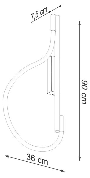 Φωτιστικό τοίχου Galakse 1,1xLED/10w, Χρώμα μαύρο