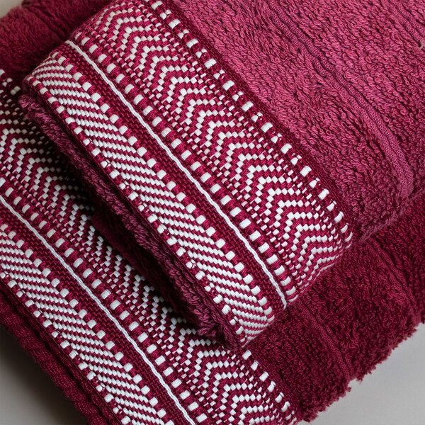 Πετσέτα Χεριών (30x50) White Fabric Amly Bordeaux 600gsm