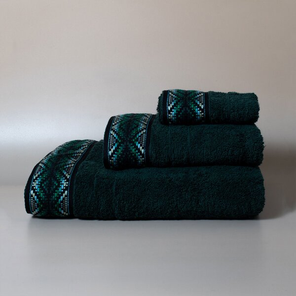 Πετσέτα Χεριών (30x50) White Fabric Kella Green 600gsm