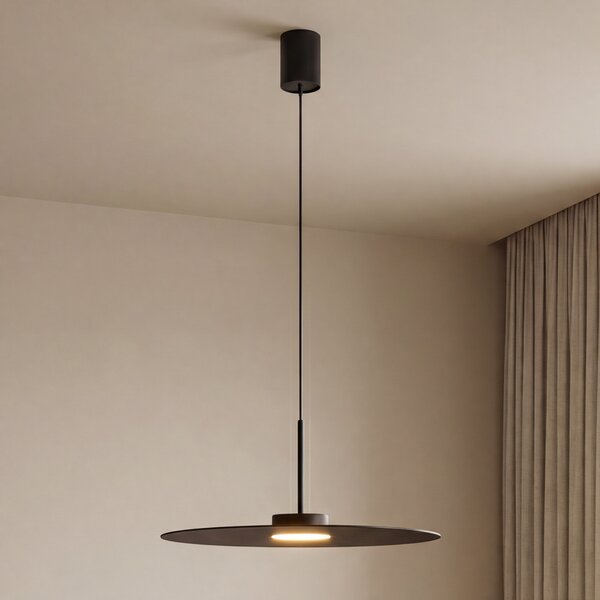 Nowodvorski Lighting Κρεμαστό φωτιστικό Simone, μαύρο, ατσάλι, Ø 40 cm, GX53, ρυθμιζόμενος, Μαύρο, Σαλόνι / τραπεζαρία, Μέταλλο, σύγχρονο