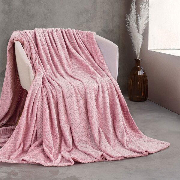 Κουβέρτα Fleece Υπέρδιπλη (220x240) Rythmos Harmonie Ροζ