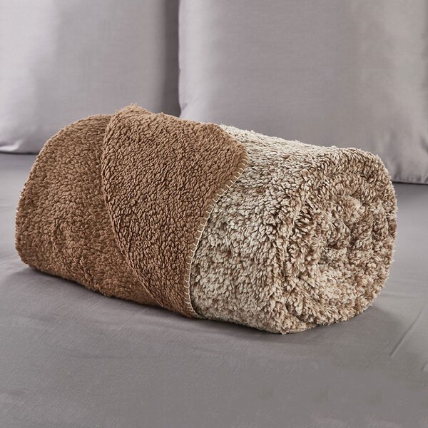 Κουβέρτα Fleece Μονή Με Γουνάκι (160x200) Whitegg KB156 6-Coffee