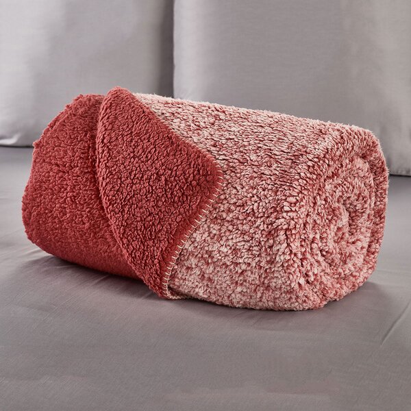 Κουβέρτα Fleece Μονή Με Γουνάκι (160x200) Whitegg KB156 1-Red