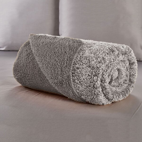 Κουβέρτα Fleece Μονή Με Γουνάκι (160x200) Whitegg KB156 3-Grey
