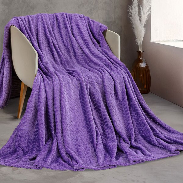 Κουβέρτα Fleece Υπέρδιπλη (220x240) Rythmos Harmonie Μοβ