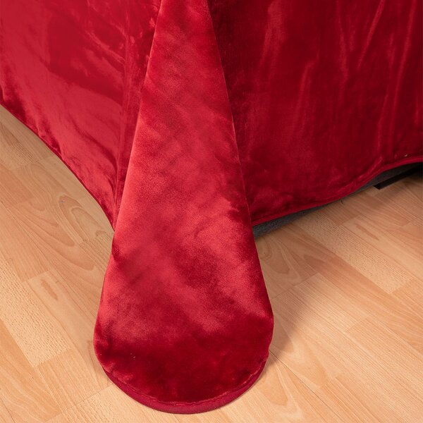 Κουβέρτα Βελουτέ Μονή (160x220) Silk Fashion Velour Red