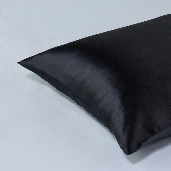 Μεταξωτή Μαξιλαροθήκη Με Φερμουάρ (50x75) Kentia Stylish Silk Z30-Black