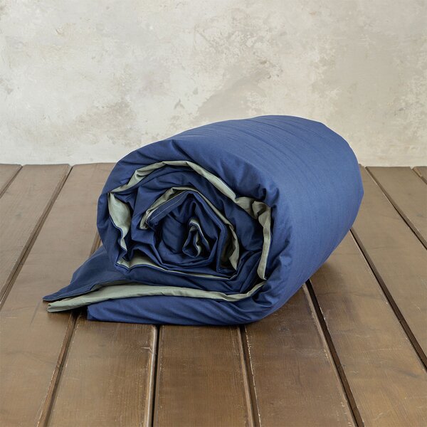 Παπλωματοθήκη King Size (240x260) 2 Όψεων Nima Colors AW2024 Rock Green/Dark Denim