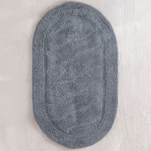 Πατάκι Μπάνιου Οβάλ (50x80) Rythmos Oval Γκρι Σκουρο