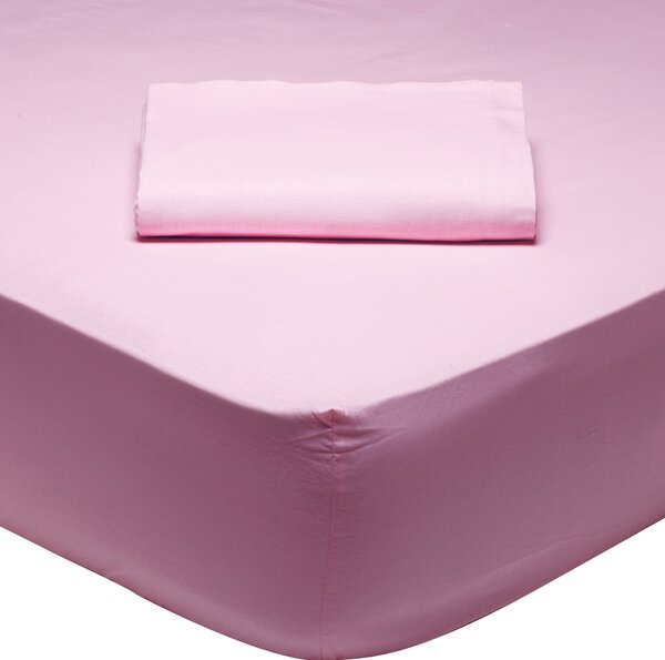 Σεντόνι King Size Με Λάστιχο (180x200+35) Das Home Best Line 1012 Ροζ