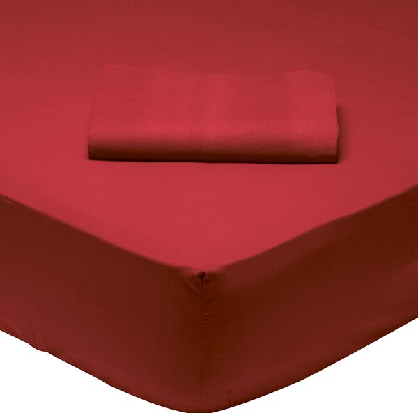 Σεντόνι King Size Με Λάστιχο (180x200+35) Das Home Best Line 1014 Μπορντω
