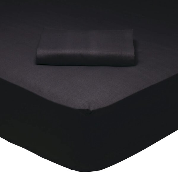 Σεντόνι King Size Με Λάστιχο (180x200+35) Das Home Best Line 1015 Μαυρο