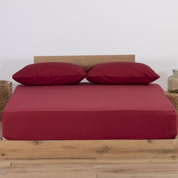 Σεντόνι Μακό Μονό Με Λάστιχο (100x200+30) Nef-Nef Homeware Jersey Bordo