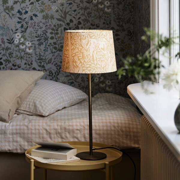 PR Home Επιτραπέζια λάμπα BASE ELDERTREE, κίτρινη, ύψος 58 cm, ύφασμα, Κίτρινο, Σαλόνι / τραπεζαρία, Μέταλλο