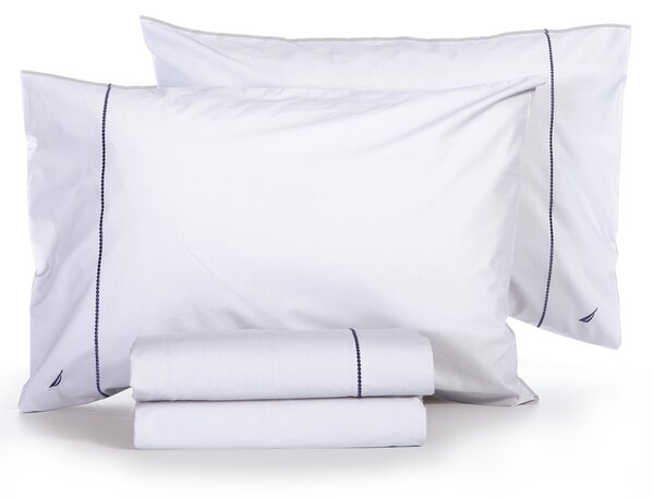 Σεντόνια Διπλά (Σετ) Nautica By Nef-Nef Homeware Nau Wave Solid White