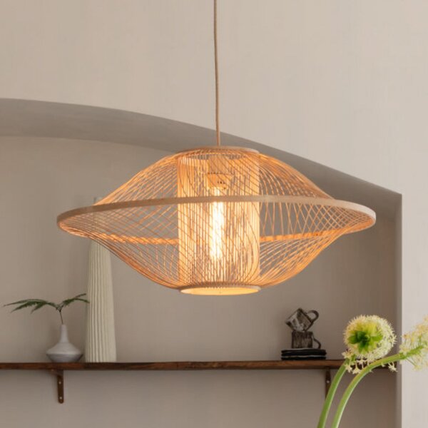 Good & Mojo GOOD MOJO Κρεμαστό φωτιστικό Maui, φυσικό, Ø 70 cm, μπαμπού, E27, ρυθμιζόμενος, Ξύλου, Σαλόνι / τραπεζαρία, Μπαμπού, σχεδιασμός