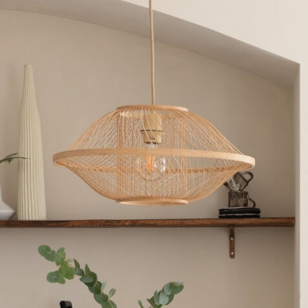 Good & Mojo GOOD MOJO Κρεμαστό φωτιστικό Maui, φυσικό, Ø 50 cm, μπαμπού, E27, ρυθμιζόμενος, Ξύλου, Σαλόνι / τραπεζαρία, Μπαμπού, σχεδιασμός