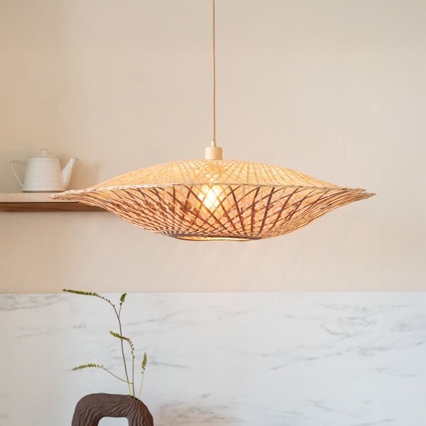 Good & Mojo GOOD MOJO Κρεμαστό φωτιστικό Madura, Ø 60 cm, φυσικό/καφέ, μπαμπού, ρυθμιζόμενος, Ξύλου, Σαλόνι / τραπεζαρία, Μπαμπού, σχεδιασμός