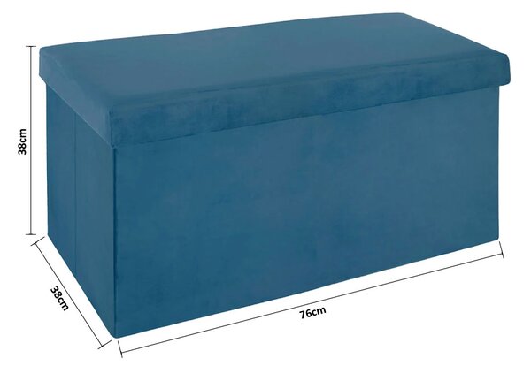 Ταμπουρέ Με Αποθηκευτικό Χώρο (76x38x38) A-S Tess Velvet Blue 156911A
