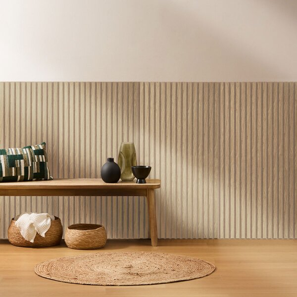 3D Πάνελ Τοίχου Ξύλινο (120x60) A-S Colva Beige 210402D