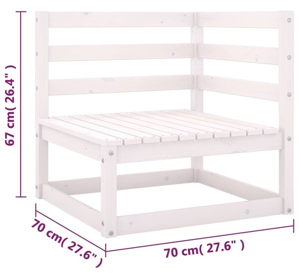Σαλόνι Κήπου Σετ 6 Τεμαχίων από Μασίφ Ξύλο Πεύκου με Μαξιλάρια - Λευκό