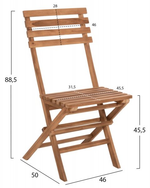 ΣΕΤ 3ΤΜΧ ΕΞΩΤ.ΧΩΡΟΥ ΠΤΥΣΣΟΜΕΝΟ KENDYR HM9907 ΜΑΣΙΦ TEAK ΞΥΛΟ-ΦΥΣΙΚΟ 46x50x88,5Υ