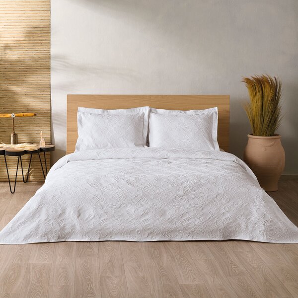 Κουβερτόριο King Size (260x260) Kentia Serenity Soliman 00 White