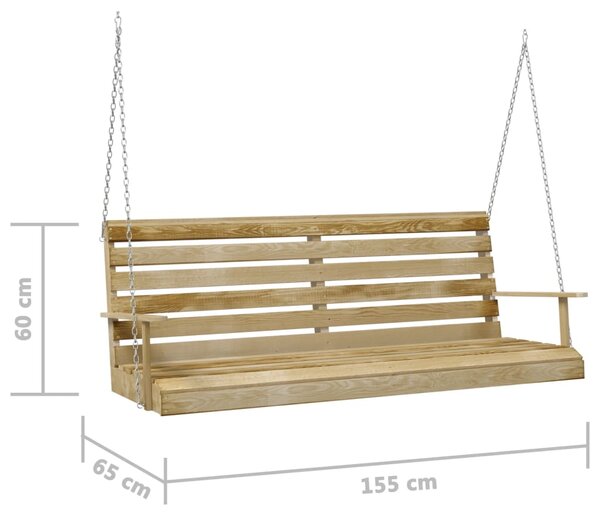 VidaXL Παγκάκι Κούνια 155x65x60 εκ. από Εμποτισμένο Ξύλο Πεύκου