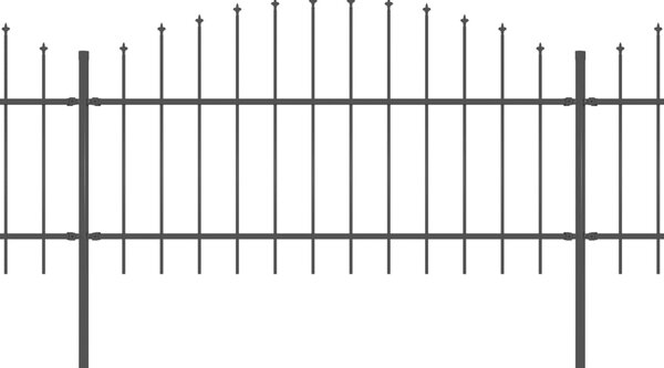 VidaXL Κάγκελα Περίφραξης με Λόγχες Μαύρα (1-1,25) x 8,5 μ. Ατσάλινα