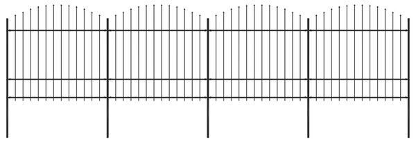 VidaXL Κάγκελα Περίφραξης με Λόγχες Μαύρα (1,5-1,75) x 6,8 μ. Ατσάλινα