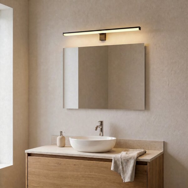 Trio Lighting Φωτιστικό τοίχου Lino LED, μαύρο ματ/λευκό, Μαύρο, Μπάνιο, Μέταλλο, σύγχρονο