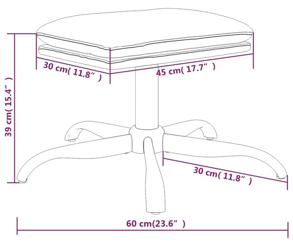 Υποπόδιο Μπλε 60x60x36 εκ. Ύφασμα & Συνθετικό Δέρμα - Μπλε