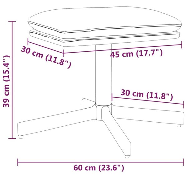 Υποπόδιο Μπλε 60x60x36 εκ. Ύφασμα & Συνθετικό Δέρμα - Μπλε