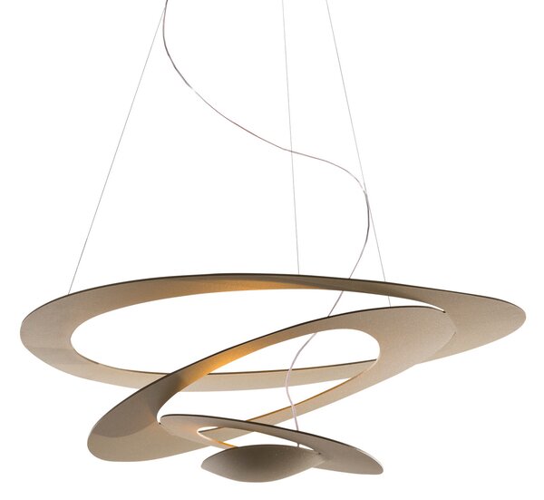 Artemide Pirce Mini LED κρεμαστό φωτιστικό χρυσό 3.000 K, ρυθμιζόμενος, Χρυσό / Ορείχαλκου, Σαλόνι / τραπεζαρία, Μέταλλο, σχεδιασμός