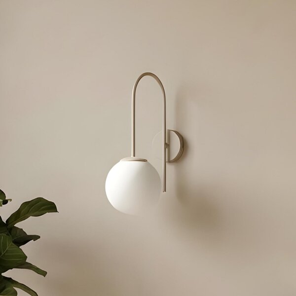 Luminex Φωτιστικό τοίχου Cambridge, μπεζ, ύψος 34 cm, μέταλλο/γυαλί, E14, ρυθμιζόμενος, Μπεζ, Σαλόνι / τραπεζαρία, Μέταλλο, σύγχρονο, Σφαίρα