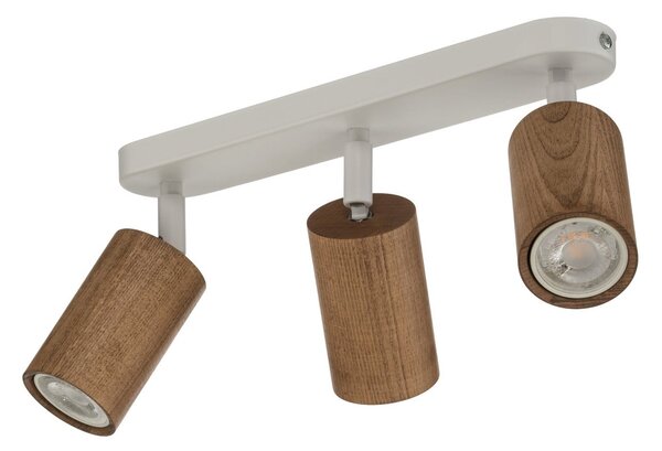 Luminex Φωτιστικό οροφής Nisse, λευκό, μήκος 33 cm, 3 φτερά, ξύλο/μέταλλο, ρυθμιζόμενος, Λευκό, Σαλόνι / τραπεζαρία, Ξύλο, Οροφή πολλαπλής φλόγας
