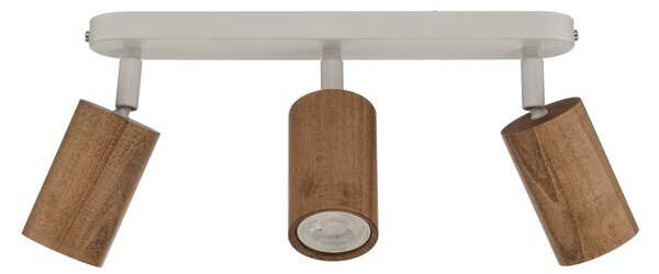 Luminex Φωτιστικό οροφής Nisse, λευκό, μήκος 33 cm, 3 φτερά, ξύλο/μέταλλο, ρυθμιζόμενος, Λευκό, Σαλόνι / τραπεζαρία, Ξύλο, Οροφή πολλαπλής φλόγας