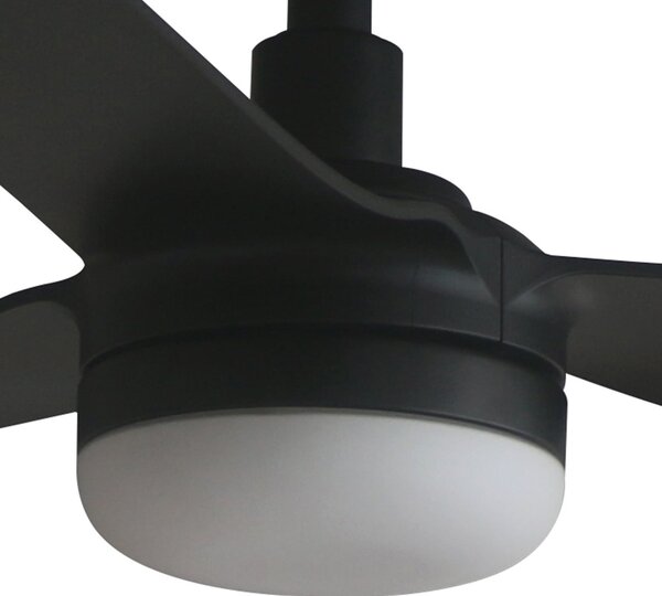 FARO BARCELONA Ανεμιστήρας οροφής LED Punt M, μαύρος, DC, αθόρυβος, 130 εκ., CCT, ρυθμιζόμενος, Μαύρο, Σαλόνι / τραπεζαρία, Μέταλλο, σύγχρονο