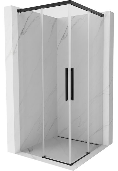 Mexen Rox Συρόμενη ντουζιέρα Duo 75 x 75 cm, διάφανη, μαύρη - 8C2D-075-075-70-00