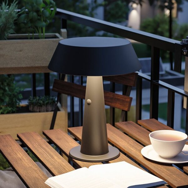 Paulmann LED ηλιακή επιτραπέζια λάμπα Soala, ανθρακί, 31 εκ., IP44, ρυθμιζόμενος, Μαύρο, Πλαστικό, σύγχρονο, Ηλιακά φώτα