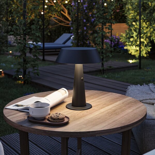 Paulmann LED ηλιακή επιτραπέζια λάμπα Soala, ανθρακί, 31 εκ., IP44, ρυθμιζόμενος, Μαύρο, Πλαστικό, σύγχρονο, Ηλιακά φώτα